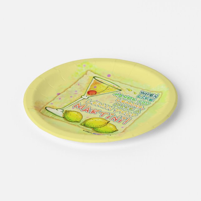 ASSIETTES EN CARTON PLATS DE PAPIER DE COCKTAIL - BAISSE DE CITRON (Angle)