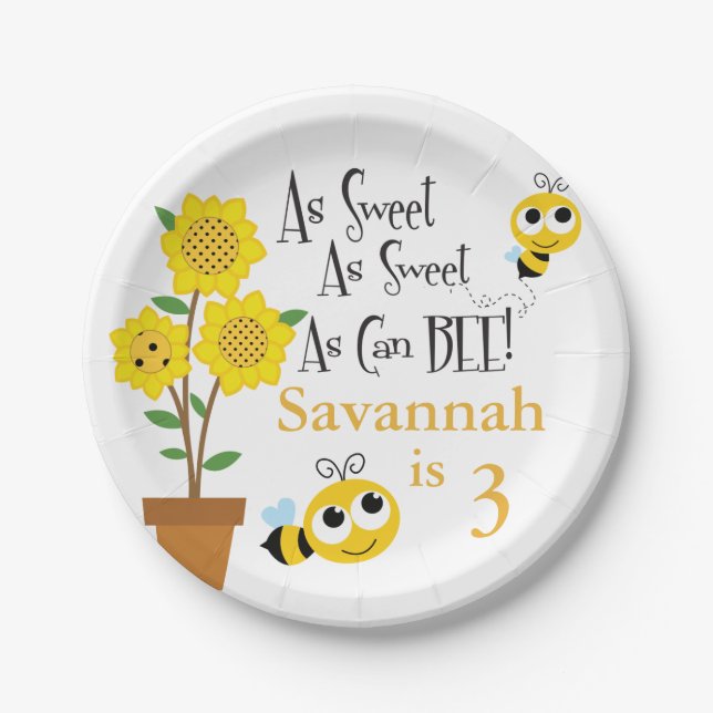 Assiettes En Carton Plats de partie d'abeille de miel (Devant)