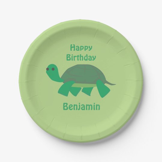 Assiettes En Carton Plats De Tortue De Joyeux Anniversaire Zazzle Fr