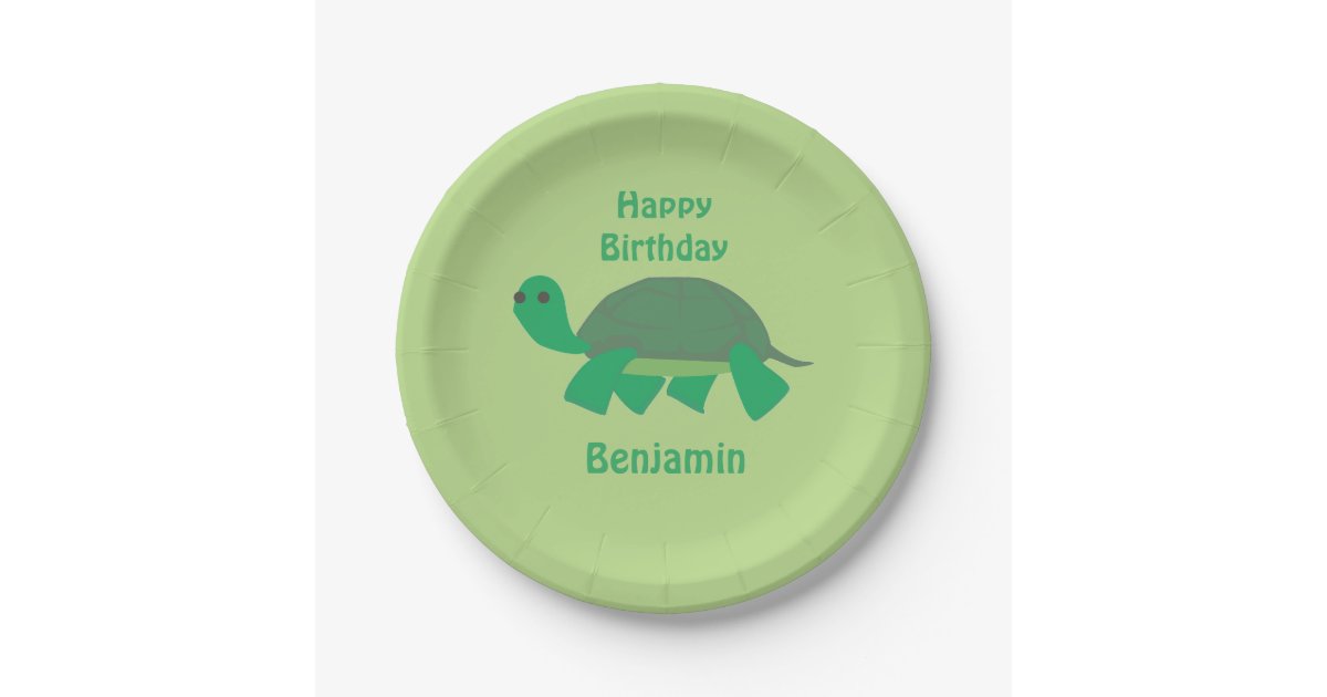 Assiettes En Carton Plats De Tortue De Joyeux Anniversaire Zazzle Fr