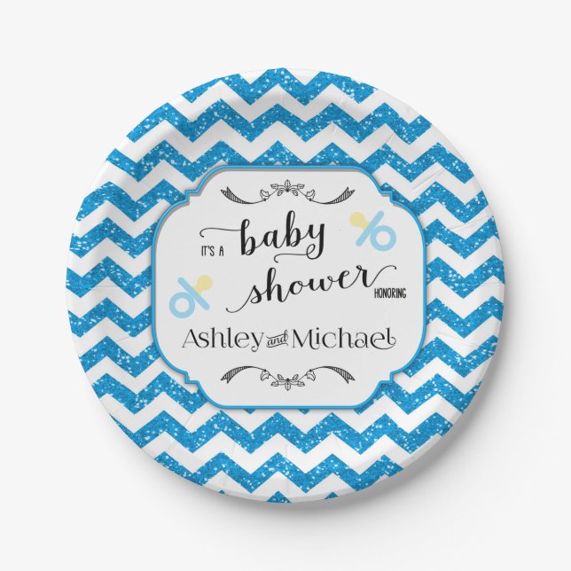 Assiettes En Carton Plats faits sur commande de baby shower (Devant)