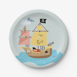 Assiettes En Carton Plats jetables de bateau de pirate