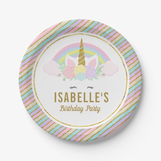 Assiettes En Carton Plats Magiques De Fete D Anniversaire De Licorne Zazzle Fr