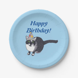 Assiettes En Carton Plats mignons de joyeux anniversaire de casquette