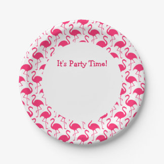 Assiettes En Carton Plats roses de partie de Flamants roses
