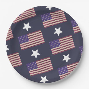 Assiettes En Carton Pledge of Allegiance Flag