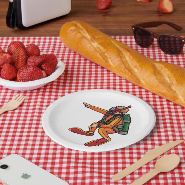 Assiettes En Carton Plongeur (Pique-nique)