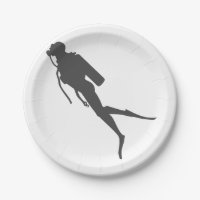 Plongeur de scuba en silhouette noire
