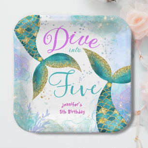 Assiettes En Carton Plongez dans cinq sirènes 5e anniversaire