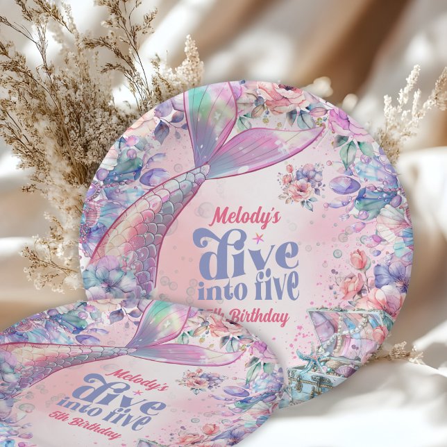 Assiettes En Carton Plongez dans la queue de sirène pailletée Five Flo (Créateur téléchargé)