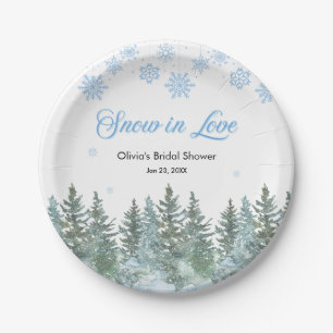 Assiettes En Carton Pluie de neige de pin en hiver Amour Flocons de ne