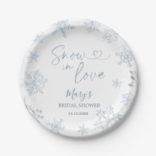 Assiettes En Carton Pluie de neige hivernale pour la douche de mariée 