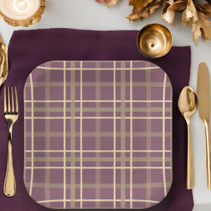 Assiettes En Carton Plum or parties scintillant plaid chute de grâce f
