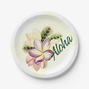 Assiettes En Carton Plumeria Aloha