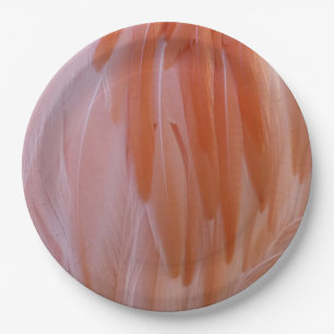 Assiettes En Carton Plumes de Flamant rose dans les tons roses