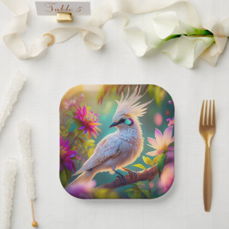 Assiettes En Carton Plumes rousses à crête juvénile Dove Imaginaire Oi