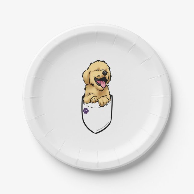 Assiettes En Carton Pocket Puppiez - Golden Retriever (Devant)