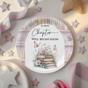 Assiettes En Carton Poetcore Nouveau Chapitre Fille Rose Livre Baby Sh