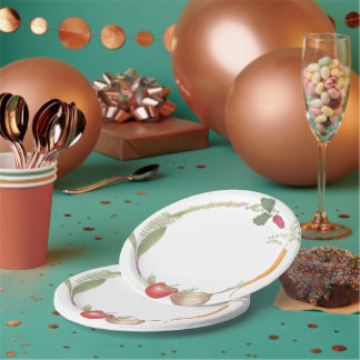 Assiettes En Carton Poignée à la main stand végétal Medley