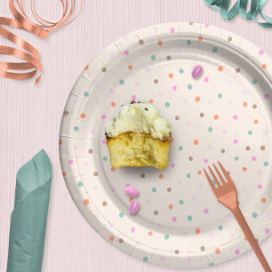 Assiettes En Carton Poignée main Pointe Polka