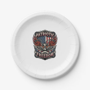 Assiettes En Carton Poignées de vélo Liberté Patriotique Route Liberté