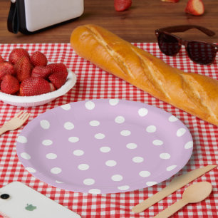 Assiettes En Carton Point Polka pourpre
