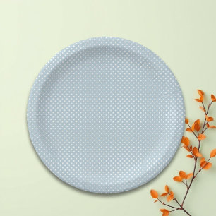 Assiettes En Carton Point simple Pastel Blue Polka