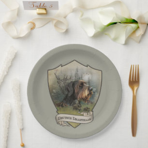 Assiettes En Carton Pointer à poil dur allemand, chasse au sanglier