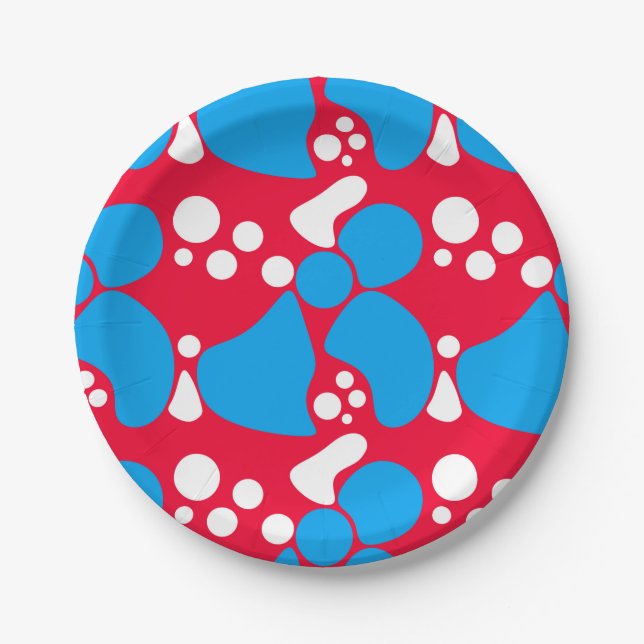 Assiettes En Carton Points abstraits sans couture taches cercles moder (Devant)