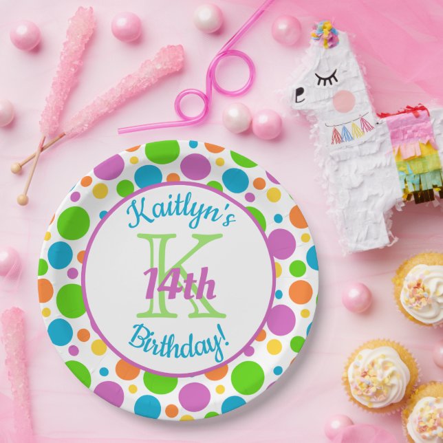 Assiettes En Carton Points Colorés | Fête d'anniversaire (Fête)