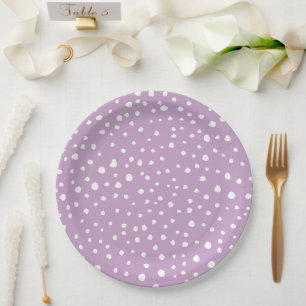 Assiettes En Carton Points Dalmatiens Lilac, Points Dalmatiens, Pots D