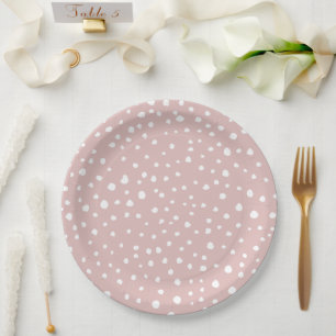 Assiettes En Carton Points Dalmatiens Rose, Points Dalmatiens, Impress