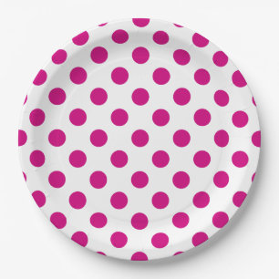 Assiettes En Carton Points de fuchsia