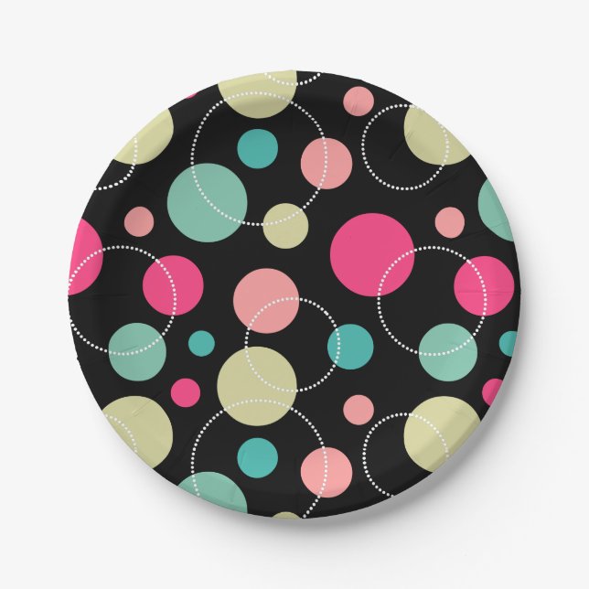 Assiettes En Carton Points et cercles 150816 (Devant)