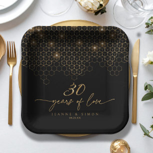 Assiettes En Carton Points forts Gold 30th Anniversary ID1165