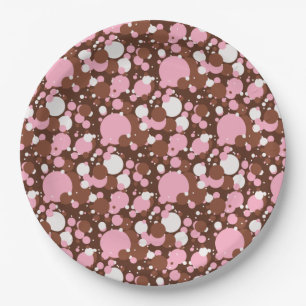 Assiettes En Carton Points napolitains 03-Brown M-PAPER PLATES DE FÊTE