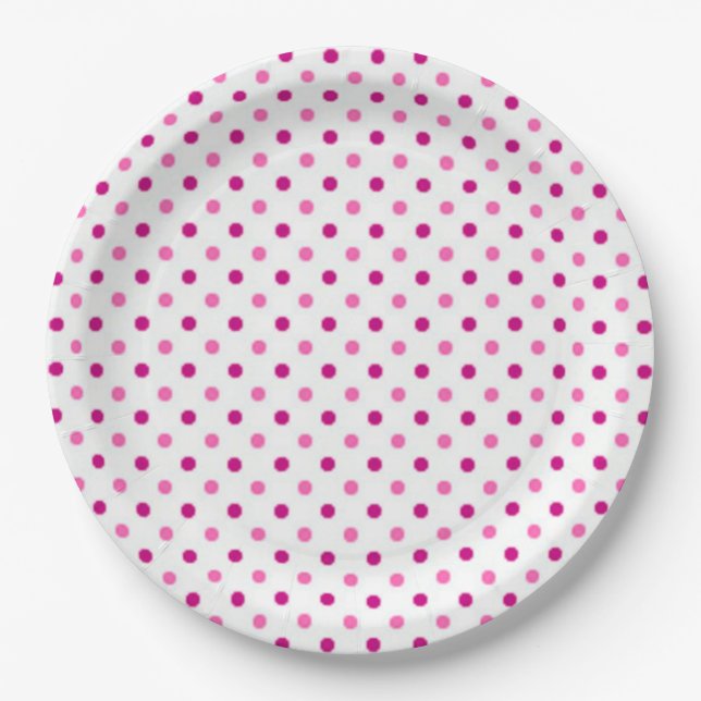 Assiettes En Carton Points Polka (Devant)