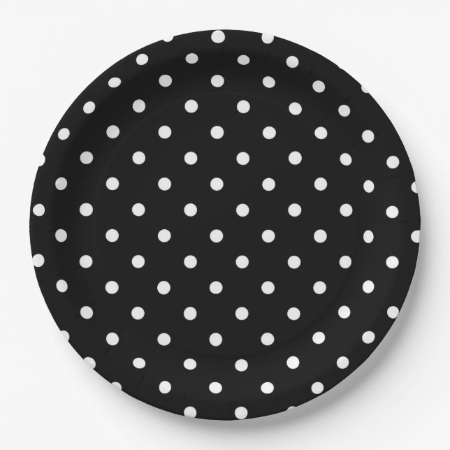 Assiettes En Carton Points Polka (Devant)