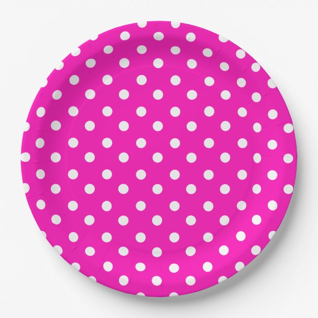 Assiettes En Carton Points Polka (Devant)