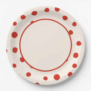Assiettes En Carton Points rouges d'été