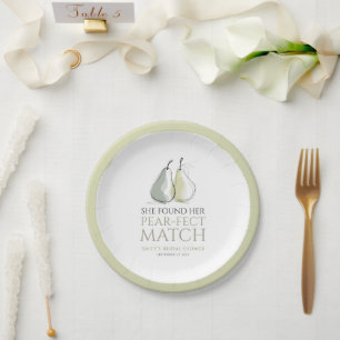 Assiettes En Carton Poires Capricieuses Mariage Idéal pour une Baby Sh