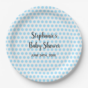 Assiettes En Carton Pois Bleu Baby shower Blanc Garçons Filles mignon