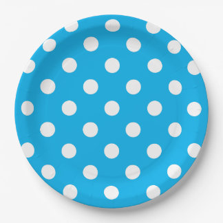 Assiettes En Carton pois bleus customisés pour enfants