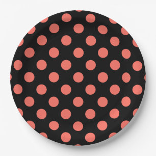 Assiettes En Carton Pois coralliens vivants sur noir