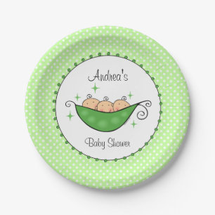 Assiettes En Carton Pois dans des mes triplets de cosse