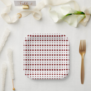 Assiettes En Carton Pois minimalistes rouges et blancs g9
