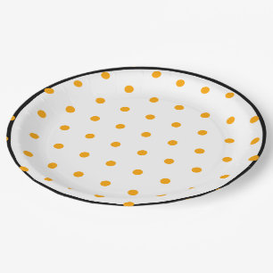 Assiettes En Carton Pois noirs blancs