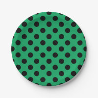 pois noirs sur vert frais