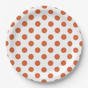 Assiettes En Carton Pois orange brûlés
