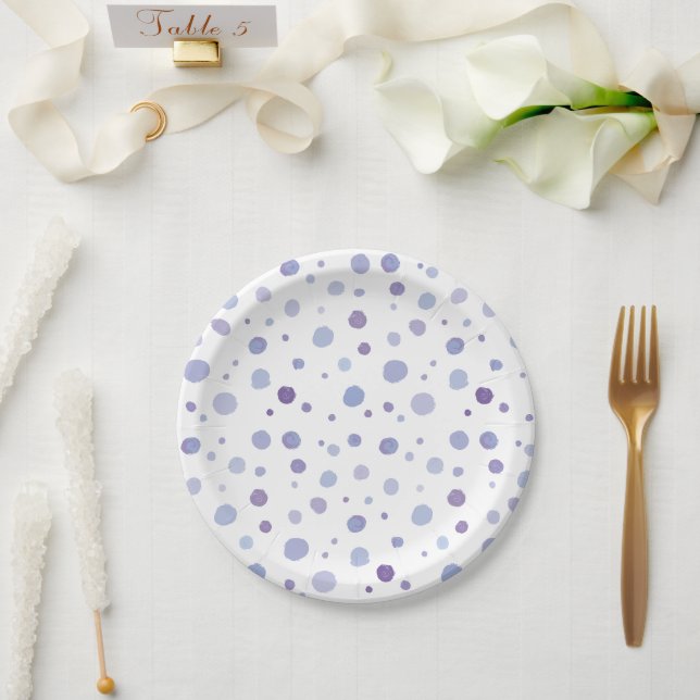 Assiettes En Carton pois peints à la main (Mariage)